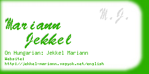 mariann jekkel business card